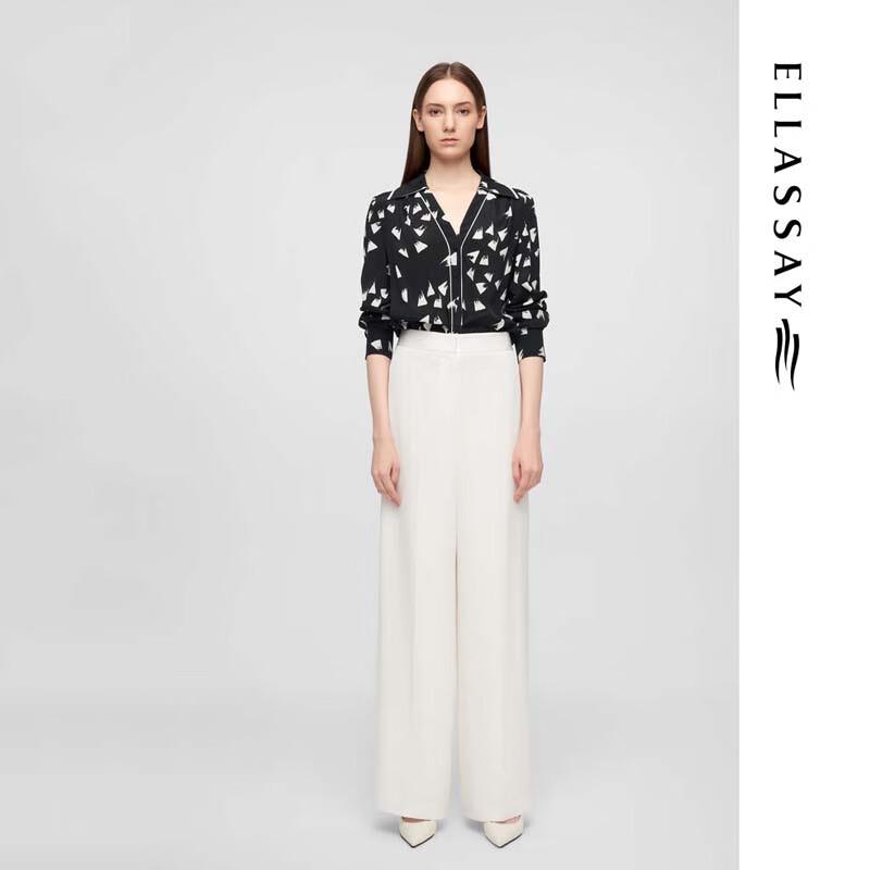 ELLASSAY Широкие брюки с высокой талией из триацетата EWE362K04100