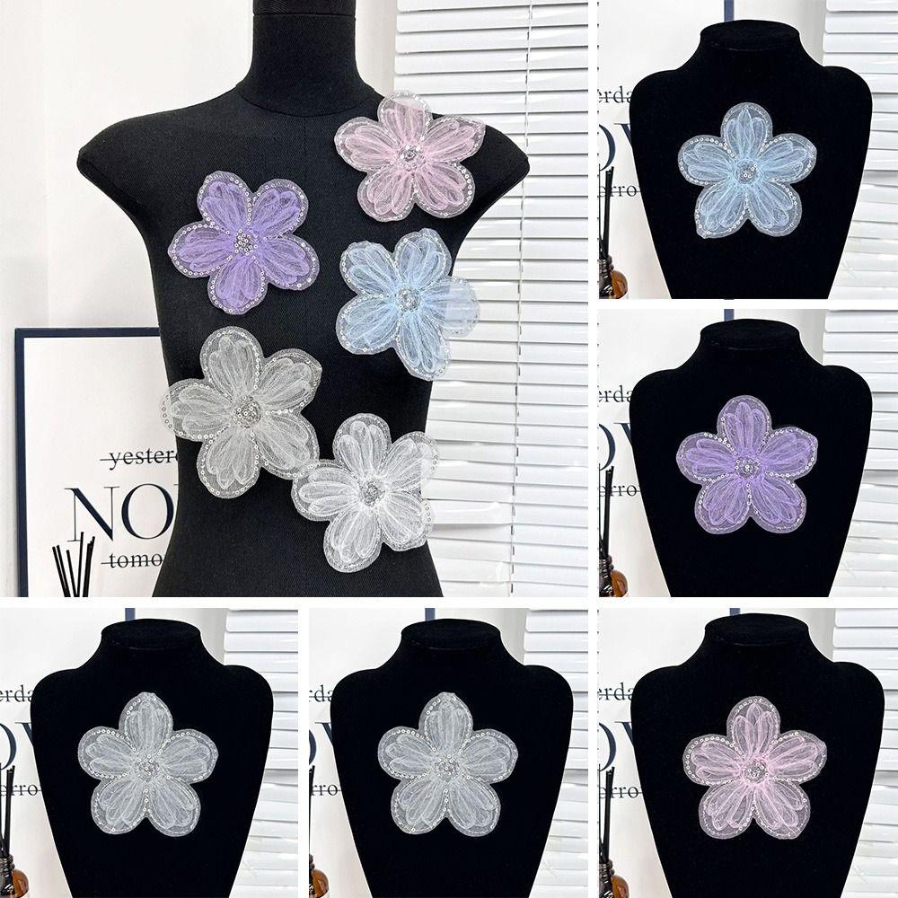 Corsage Organza Floral Patch Mesh Lace Wedding Dress Applique Clothing DIY Accessories