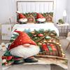 3pcs Christmas Gnome Bedding Set, Includes One Quilt Cover and Two Pillowcases (No Core), Anime Cartoon Design