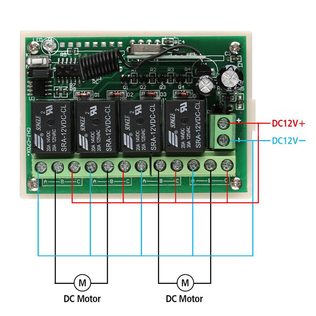 12v 4ch Channel 443mhz Relay Switch Long Distance Wireless Rf Remote Control With 2 Receivers For Alarm Systems