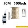 50M/120M светодиодные гирлянды из серебряной проволоки, гирлянда для уличной новогодней рождественской елки, украшения для садовой вечеринки