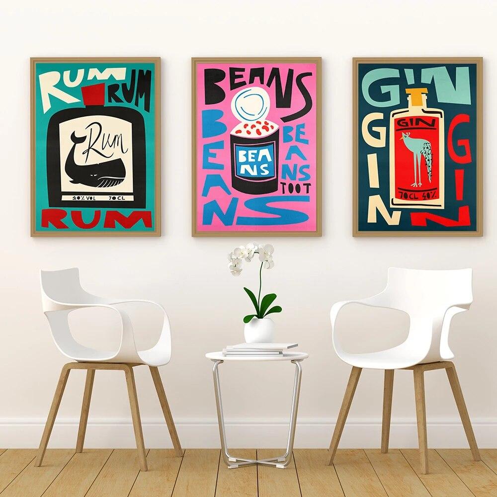 Мохито Коктейль Кухня Плакат Алкоголь Винтаж Холст Картина Гостиная Общежитие Настенная Картина