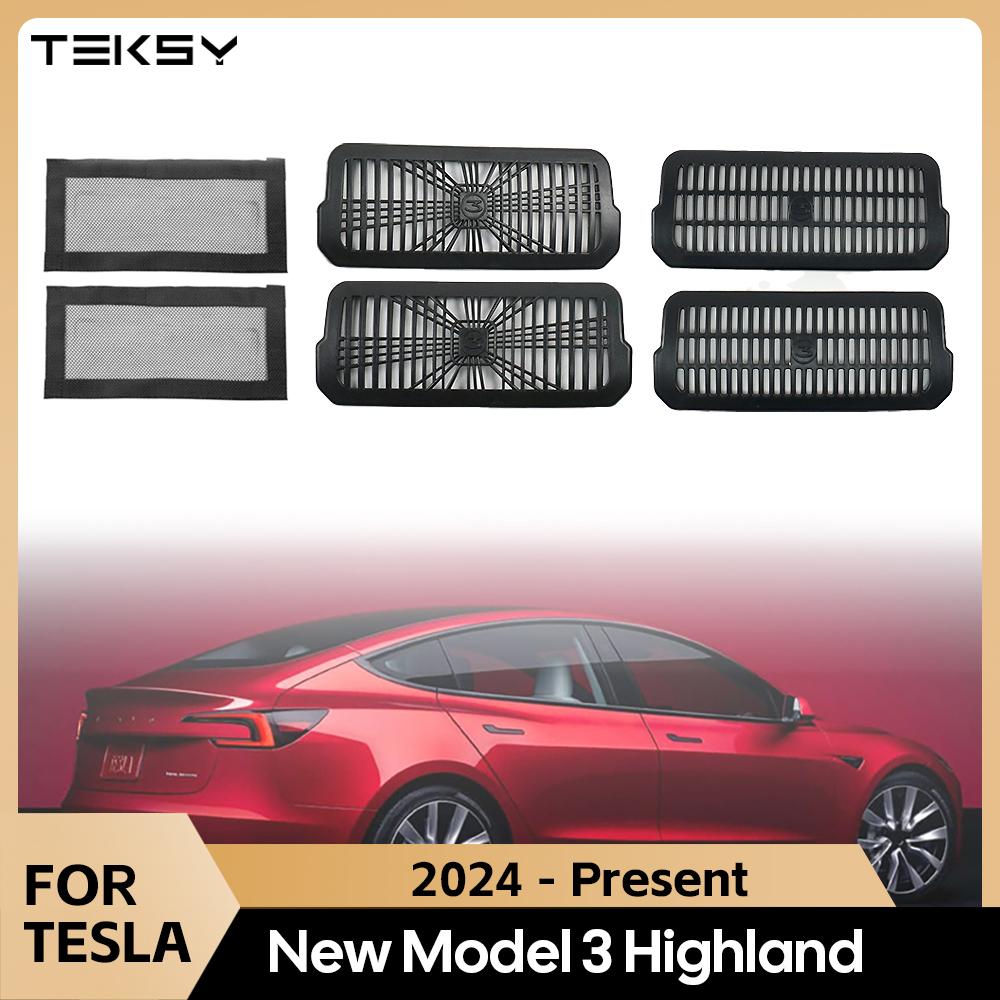 Для Tesla Model 3 Highland 2024 года выпуска защитная крышка воздухозаборника заднего сиденья, антиблокировочная решетка воздухозаборника заднего сиденья, аксессуары