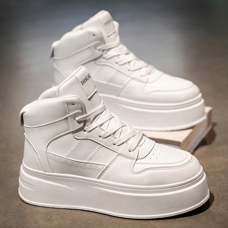 Мужская обувь для увеличения роста на осень и зиму 10см8см6см маленькие белые туфли корейская версия универсальная повседневная толстая подошва высокий верх обувь для скейтборда т