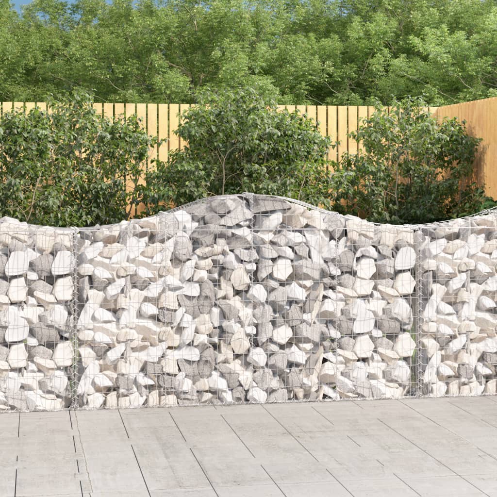 Vidaxl Kosze Gabionowe, 8 Szt, 200X30X100/120 Cm, Galwanizowane Żelazo