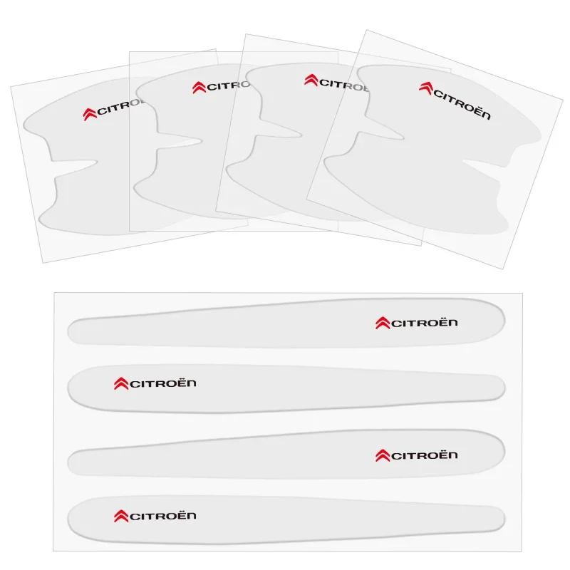 WYGL9 8Pcs Car Door Bowl Handle Protective Sticker Anti-collision Strip For Citroen C3 C4 C5 Berlingo Saxo C4l Xsara Picass C-Elysee