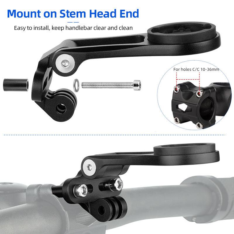 Bicycle Stem Front Ends Computer Stand Fits Garmin/Bryton/CATEYE/IGPS/Geoid Road Bike Headlight Bracket for Gopro Sports Camera