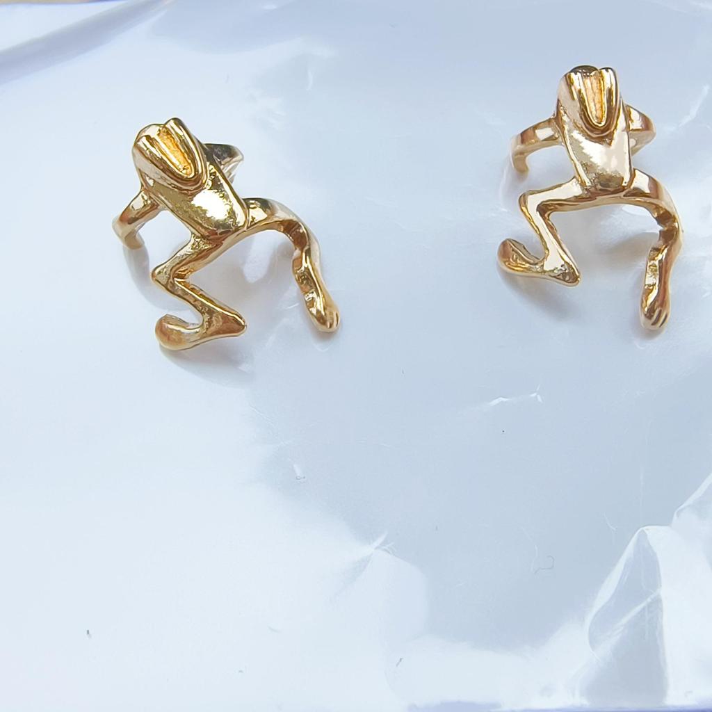 Модные ретро-клипсы для ушей в виде лягушки: Европейский и американский хип-хоп-панк-дизайн, пирсинг не требуется