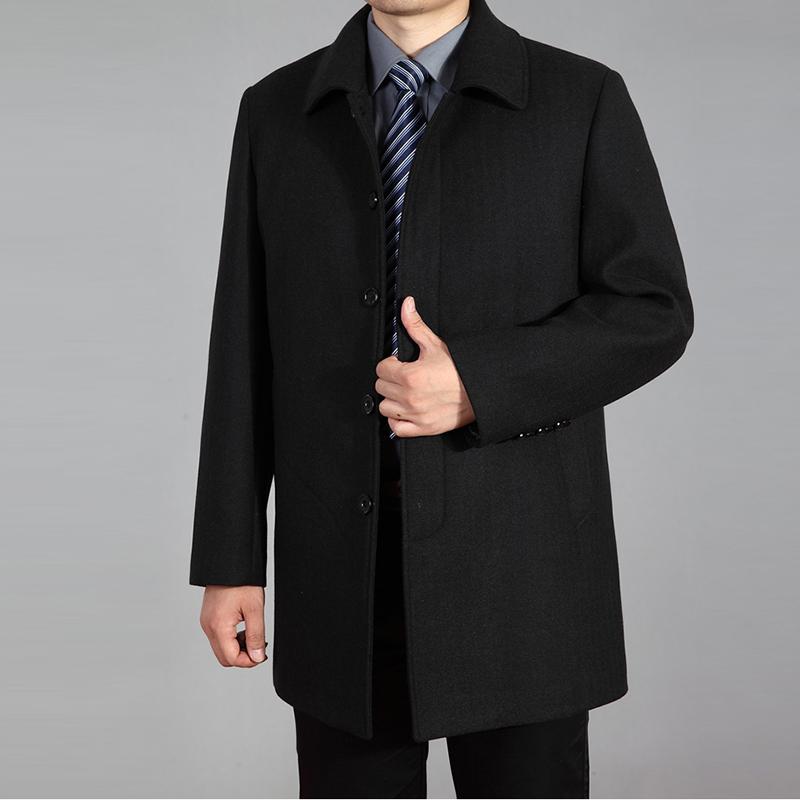 Men Wool Coat Autumn Winter Wool Overcoat Woolen Jacket Male Pea Coat Plus Size 7XL