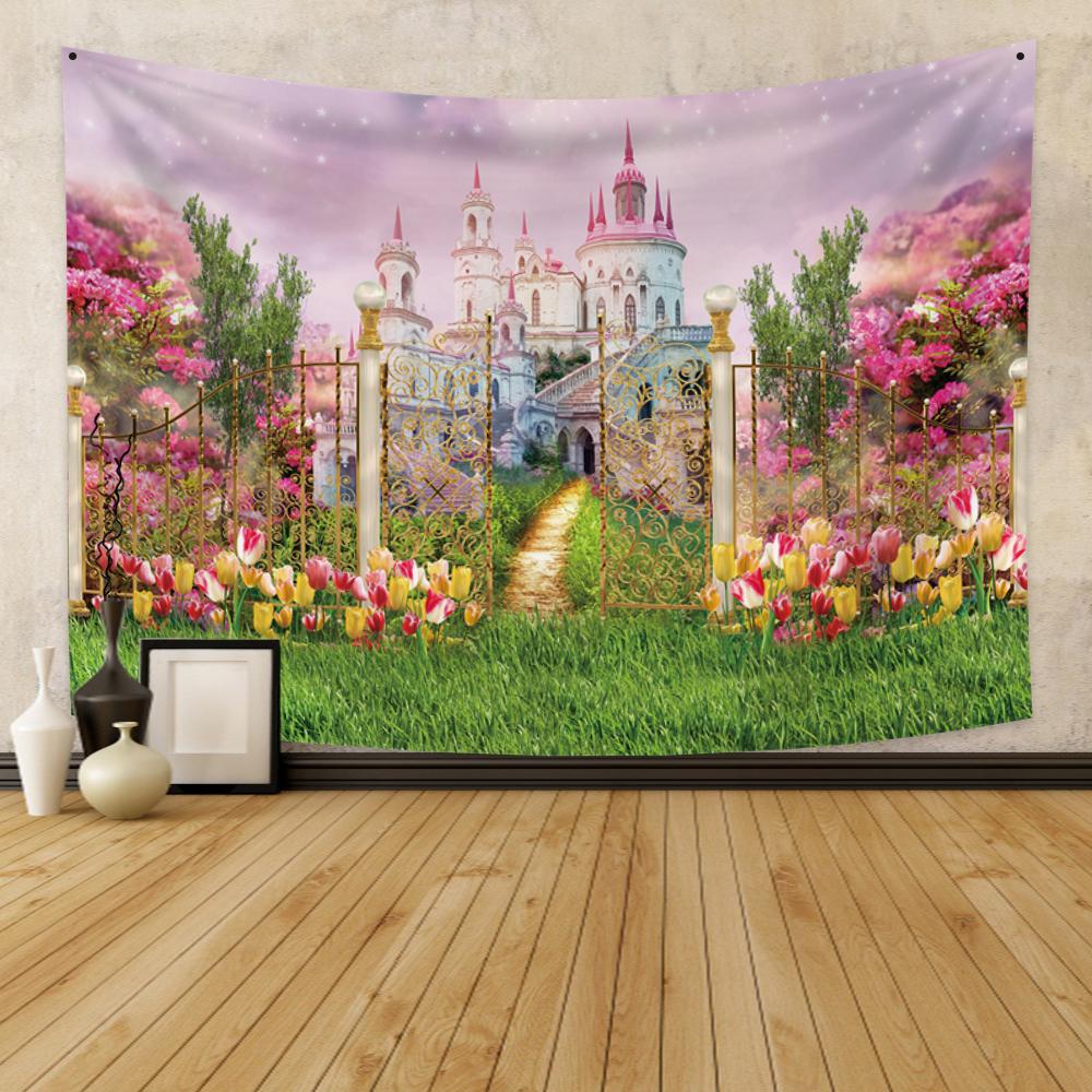 Fairy Tale Forest Tapestry Wall Hanging Fantasy Magic Mushroom Aesthetic For Kids Girls Bedroom Living Room Dorm Party Decor