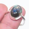Natural Labradorite Gemstone 925 Sterling Silver Jewelry Ring Size 7.5 V7W33