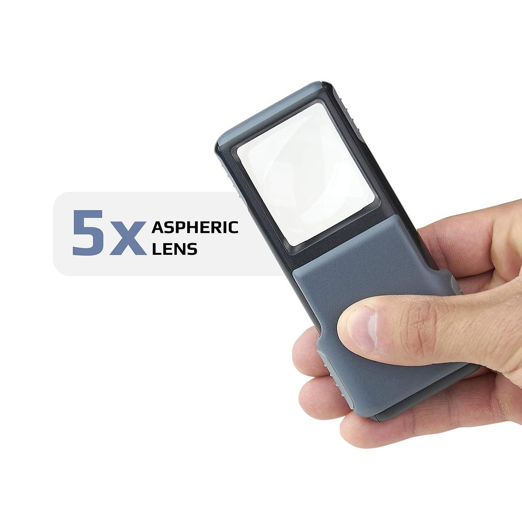 Mini Bright LED Handheld Sliding 5x Magnification Magnifier, Type, (PO-55)