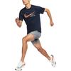 Nike Футболка с коротким рукавом и принтом логотипа, быстросохнущая, для бега, мужская, обсидиан HM8292-451