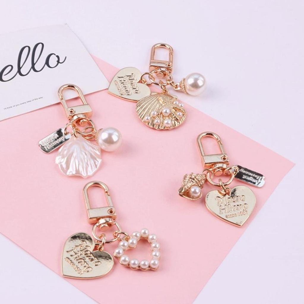 1 шт. брелок для женщин и девочек, корейская мода, жемчужный брелок для ключей, сумка, подвески, золотой брелок, брелок для ключей, милое сердечко, аксессуары для ключей