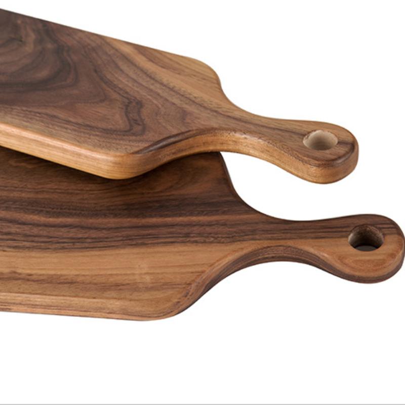 1 шт. Деревянная маленькая разделочная доска с ручкой, черные ореховые деревянные разделочные доски для хлеба, овощей и фруктов, доска для сыра с отверстием