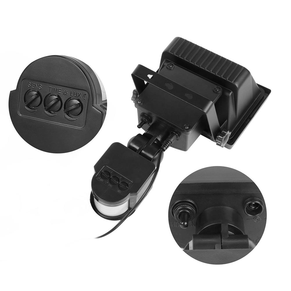 100 LEDs Solar Powered PIR Motion Sensor Light Outdoor Garden Security Flood Lamp