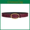 Womens Grain Stone Pu Leather Belt With Twists Oval Metal Buckle Everyday For