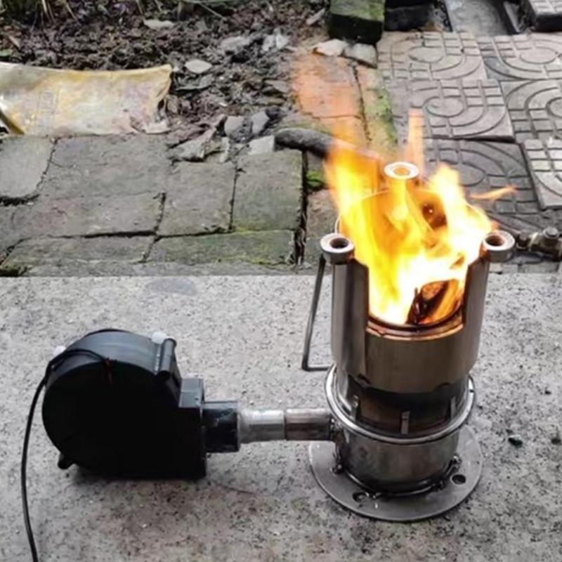 Electric Fan Ball Bearing Air Cooling 7530 Blower Fan for BBQ Camping Picnic Cooking Portable Centrifugal Cooling Fan