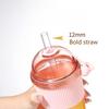 430/630ML Straw Cup with Lid and Straw Portable Large Capacity Coffee Milk Tea Cup Ins Style Water Cup Office Workers Juice Mug