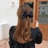 Высококачественные заколки-клипсы для волос с цепочкой из жемчуга и бантом для женщин, со стразами, пружинные заколки для волос, лента-повязка на голову, аксессуар для волос для хвостика