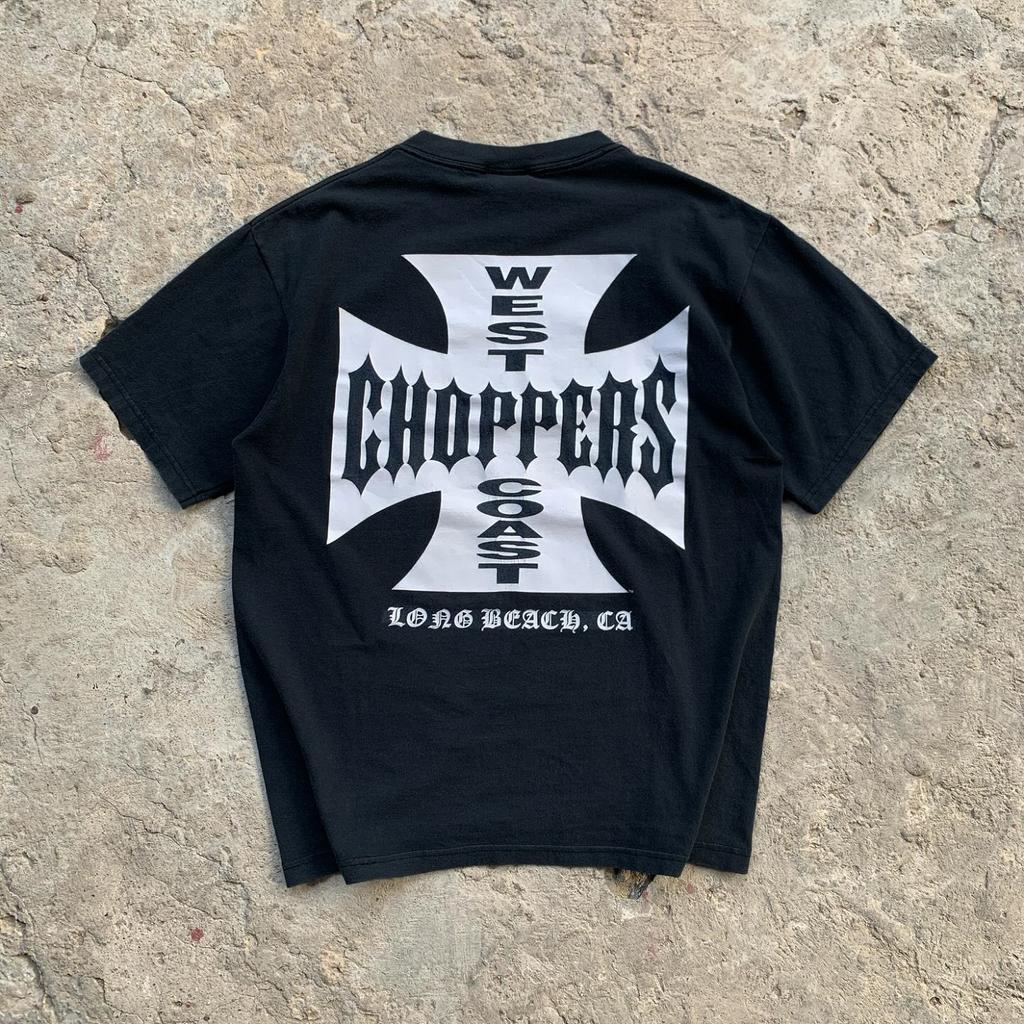 Летняя хлопковая уличная одежда West Coast Choppers Принт бренда Tide Футболка с коротким рукавом Ретро одежда HighStreet Casaul Свободный топ Футболка