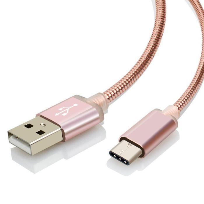 Câble USB Type C - Métal - 1M - Compatible smartphones - Élégant - Robuste
