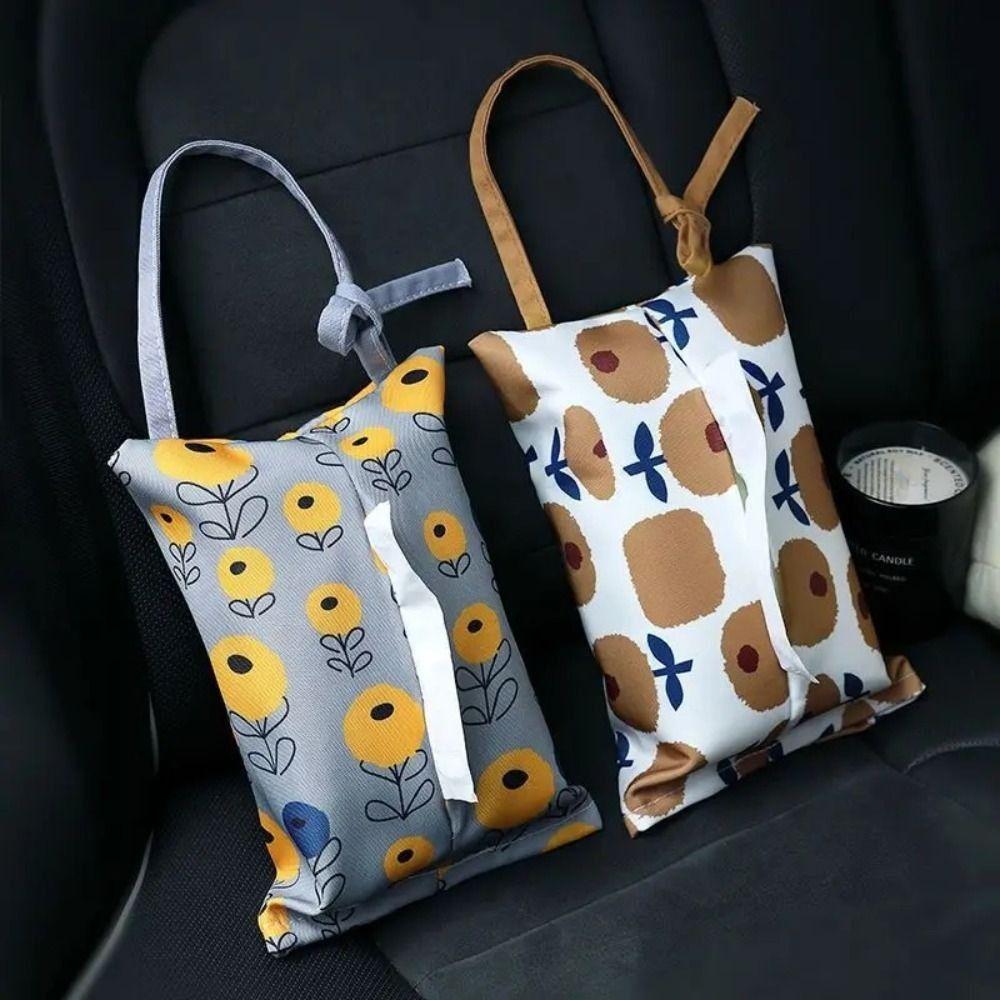 Pastoral Style Car Tissue Case Portable Tissue Container Fashion Napkin Paper Bag  Home