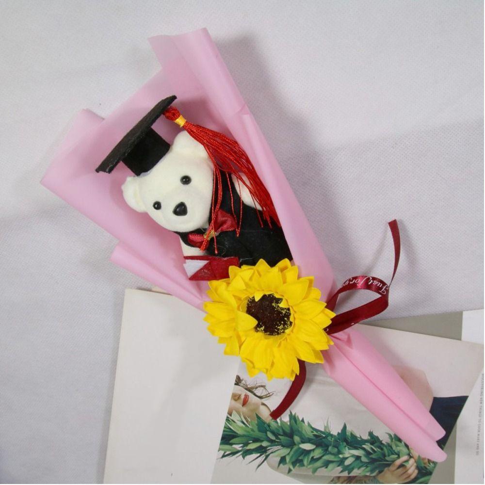 Graduation Gift Bear Bouquet Plush Toy Cartoon Lovely Bear New Animal Bouquet  Birthday Party