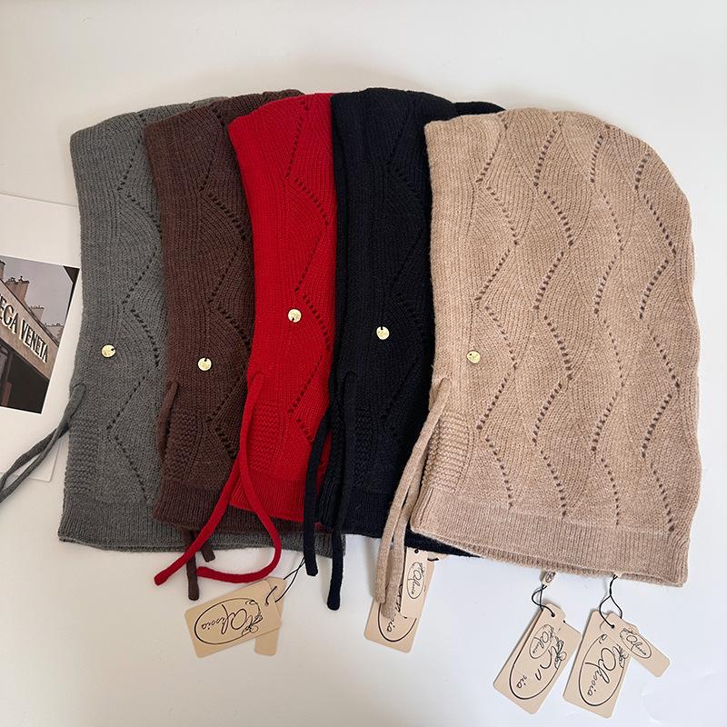 Женская зимняя мягкая шапка-бини, худи, балаклава, шарф с капюшоном - Термальная маска для лица и гетра для шеи, эластичная, регулируемая застежка на шнурке, ветрозащитная