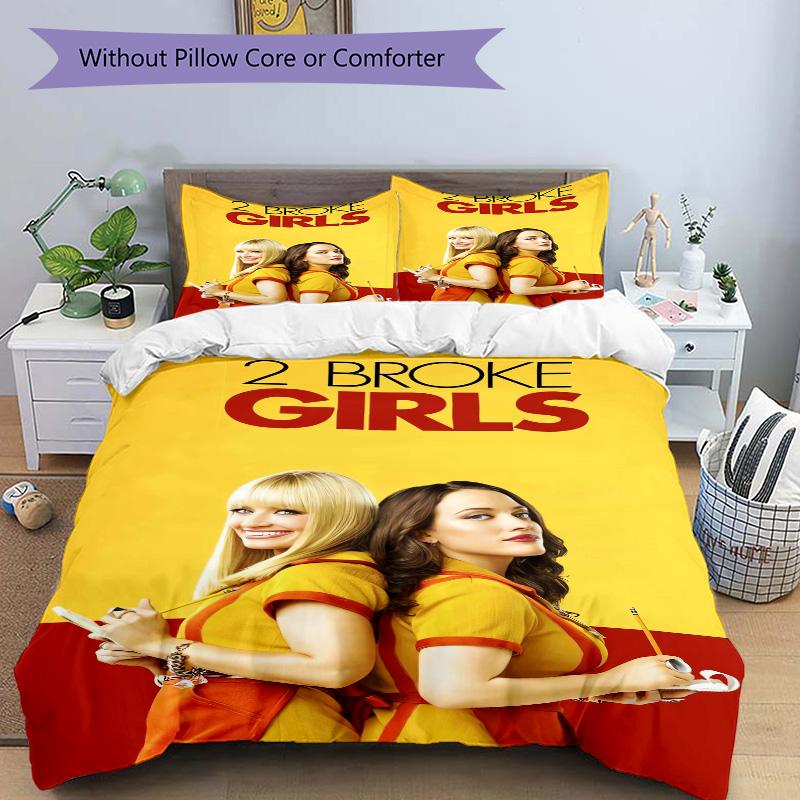 2 Broke Girls Friendship Survival Print 3Pcs Bedding Setduvet Cover With 2 Bedropillowcase Home Birthday Gift