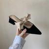Fashion New Pointed Female Butterfly-Knot Women 2024 Slippers Casual Square Heel Loafers
