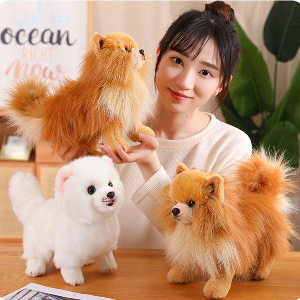 Real Life Pomeranian Plush Toy Stuffed Animals Stuffed Puppy Doll  Kids Girls