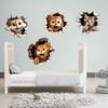 3D Mouse and Cat Stickers PVC 3D Self Adhesive Decals Funny Mouse Hole Wall Sticke  Living Room