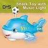 Электрическая игрушка-акула с надувным мячом и музыкальным светом, качающийся хвост, ходячая игрушка-акула, обучающая игрушка для ползания в виде морского животного, подарок для малышей, мальчиков и девочек