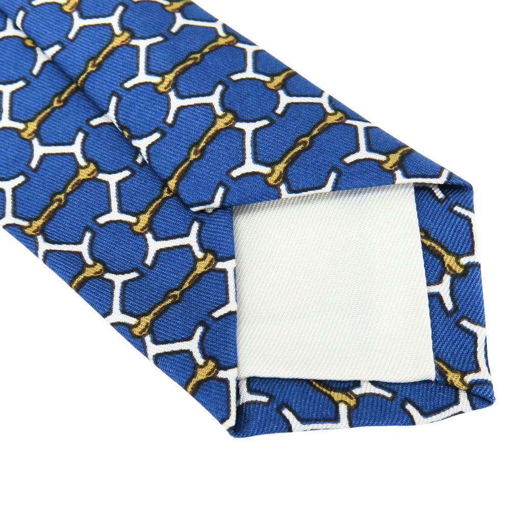 Used HERMES tie Toyota limited edition silk Blue gold business