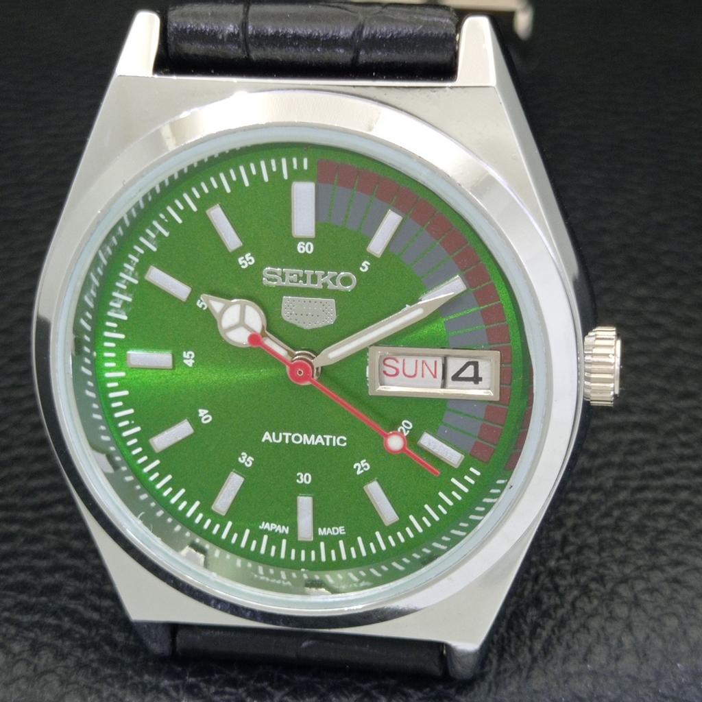 АВТОМАТИЧЕСКИЕ ВИНТАЖНЫЕ ВОССТАНОВЛЕННЫЕ SEIKO 5 6309A ЯПОНИЯ МУЖСКИЕ ЗЕЛЕНЫЕ ЧАСЫ a440888-d