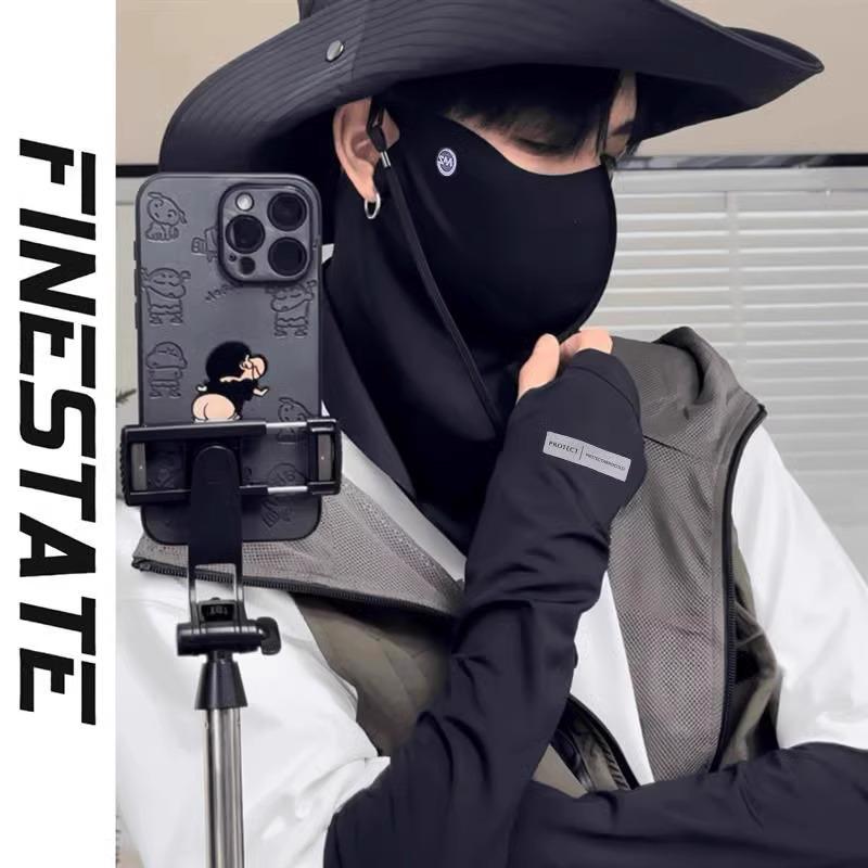 Men's 3D UV Protection Face Mask for Mountain Climbing & Cycling - Trendy & Windproof Black Design