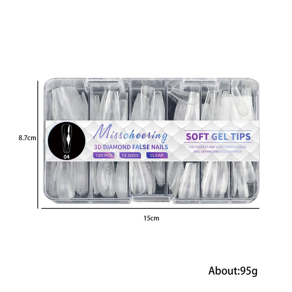 Дизайн ногтей 3D ромб миндалевидный ноготь балетный ноготь ноготь ноготь ношение длинная форма ноготь часть