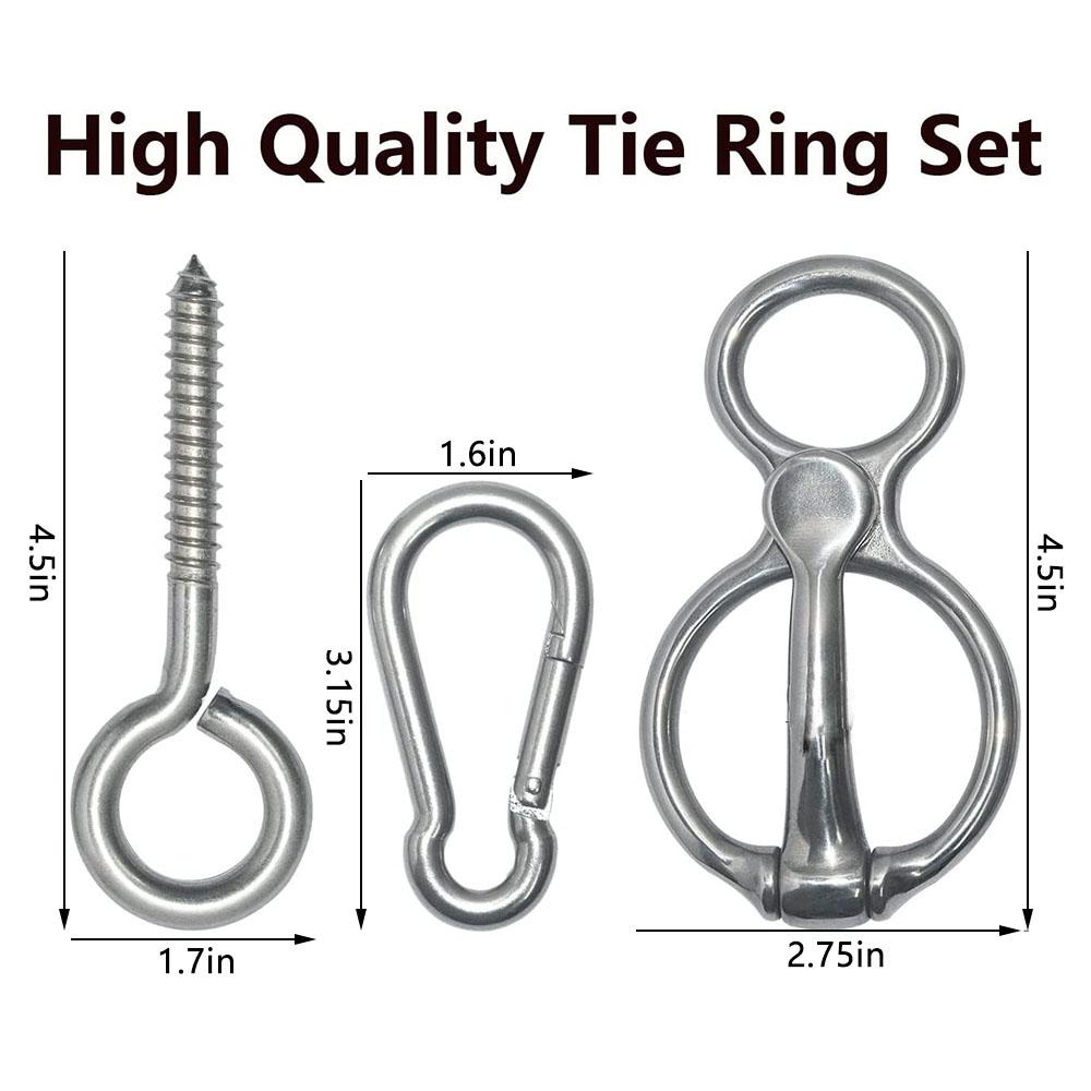 Кольцо для привязи лошади с рым-болтами и карабинами Седло для лошадей для предотвращения рывков