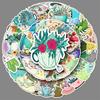 50 Tea Cups Plant Graffiti Stickers Personalized Small Fresh Decorative Mobile Phone Case Waterproof Cup Hand Note Stickers