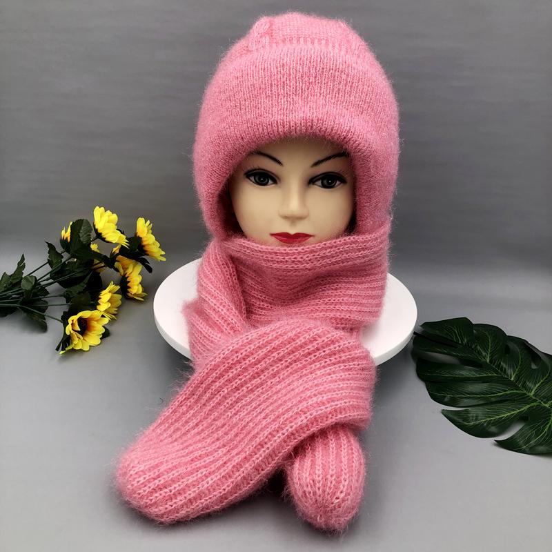 Женская зимняя вязаная шапка с капюшоном, шарф, толстая теплая уличная стильная шапка-шарф, женские осенние головные уборы, модные эластичные шапочки для девочек