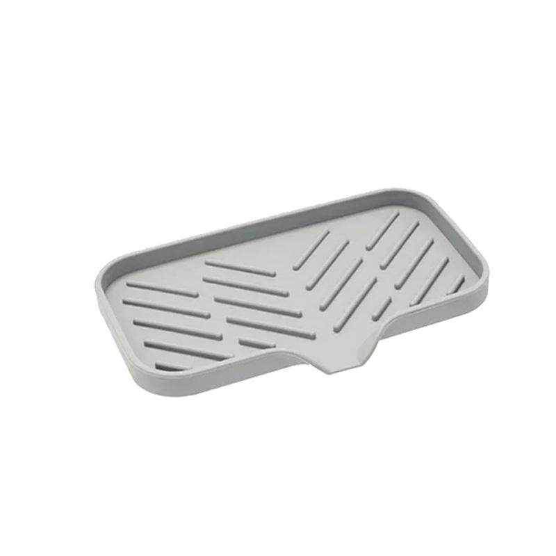 Sink Silicone Tray With Drain Soap Sponge Storage Holder Countertop Sink Scrubber Brush Storage Rack Kitchen Organizer