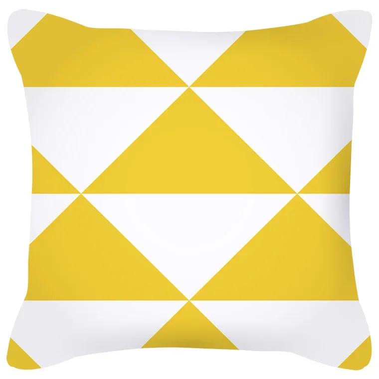 Чехол для подушки с геометрическим узором, сине-серая подушка, обитый диван, домашний декор