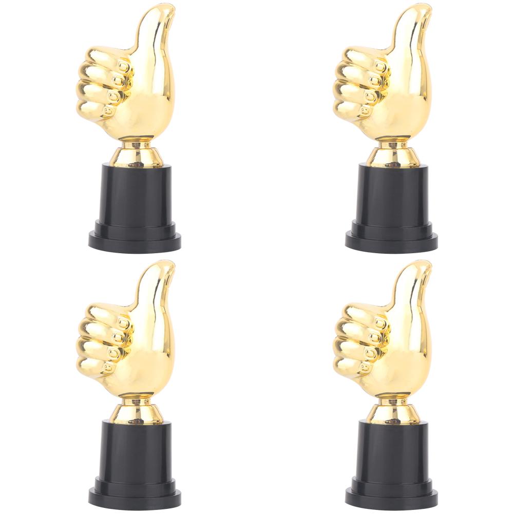 1-10pcs Thumbs Up Trophy Football Plastic Gold Trophies Encouragement Mini Victory Trophies Award Prize For Children Party Favor
