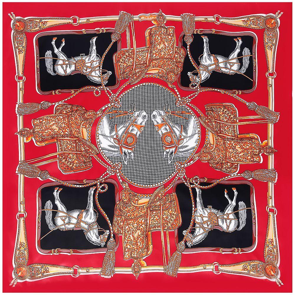 Luxury Four Leaf Clover Flower Headband Hijab Bandana Women Satin Silk Scarf Shawl Foulards Femme Square Scarves Wraps 90*90CM