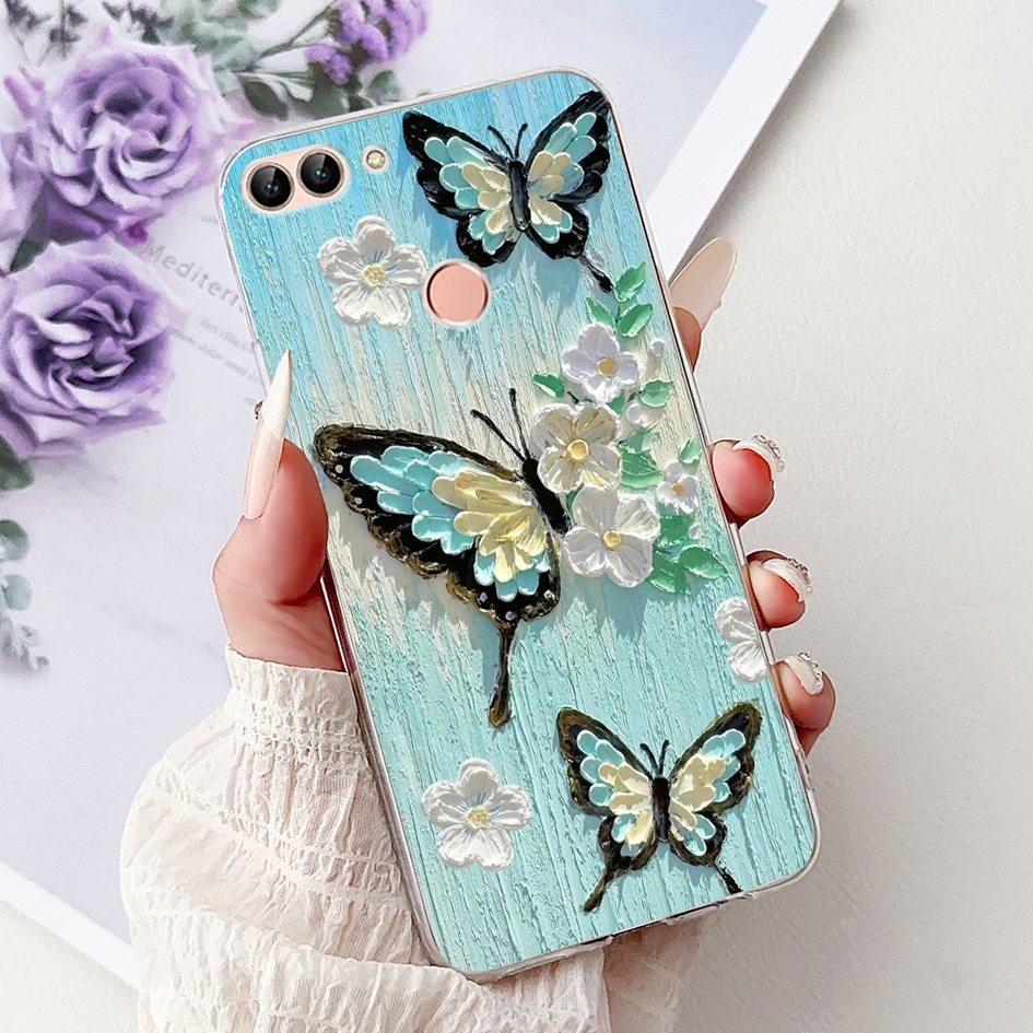 For Huawei P Smart 2018 Case Popular Butterfly Soft Silicone TPU Phone Back Cover For Huawei PSmart FIG-LX1 FIG-LX2 FIG-LX3 Case