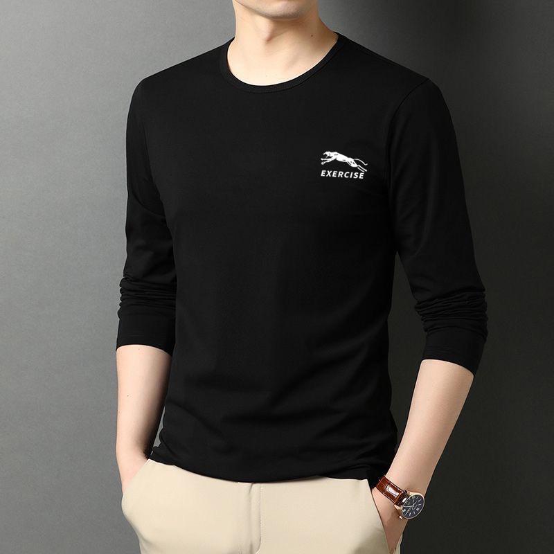Модная мужская повседневная футболка с круглым вырезом и длинными рукавами на осень/зиму.