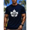 Retro Maple Leaf With Slogan Graphic Tee for Unisex Breathable 100 Cotton Perfect for Summer Streetwear Casual Style