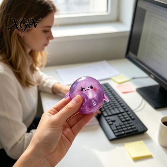 Hand Squeeze Stress Ball Cartoon Steamed Bun Toy with Steamer, Relief Dough Exercise Sensory Fidget Toy, Anti-Anxiety Steamer