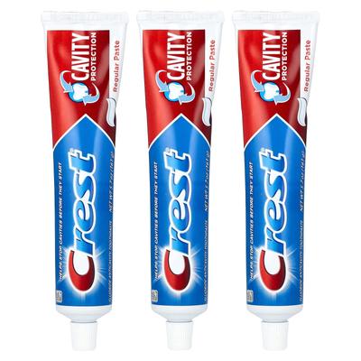 Cavity Protection, фторидная зубная паста против кариеса, обычная зубная паста, 3 упаковки, 161 г (5,7 унций) каждый